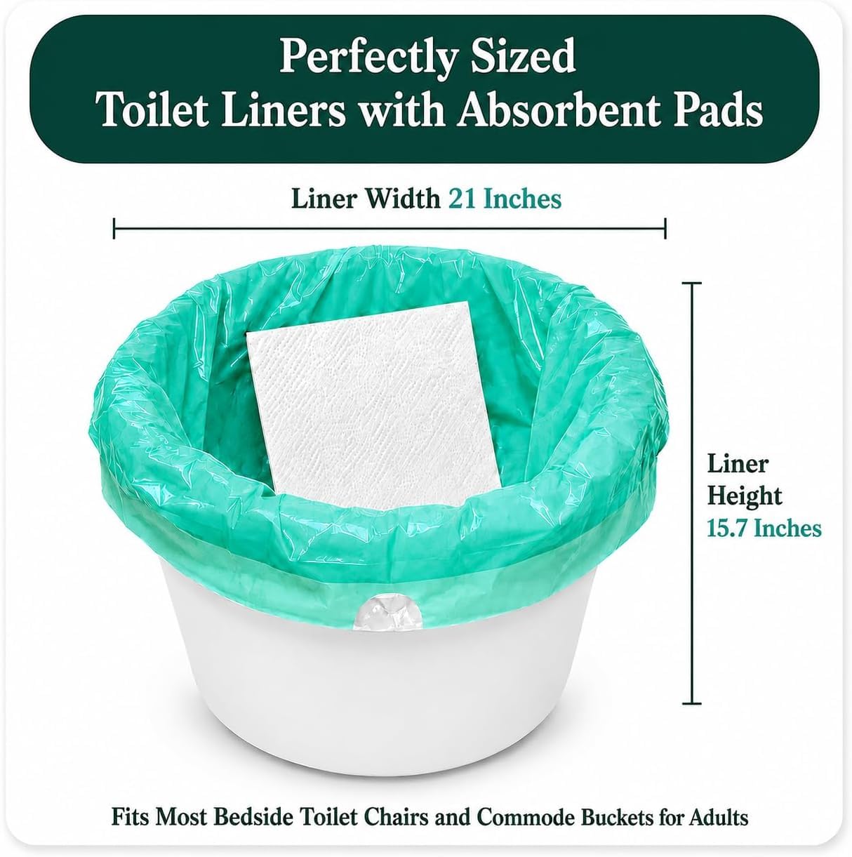 Commode Liners with Absorbent Pads